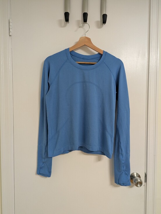 lululemon athletica Tops - Lululemon Swiftly Tech Long Sleeve Crop - Blue Nile